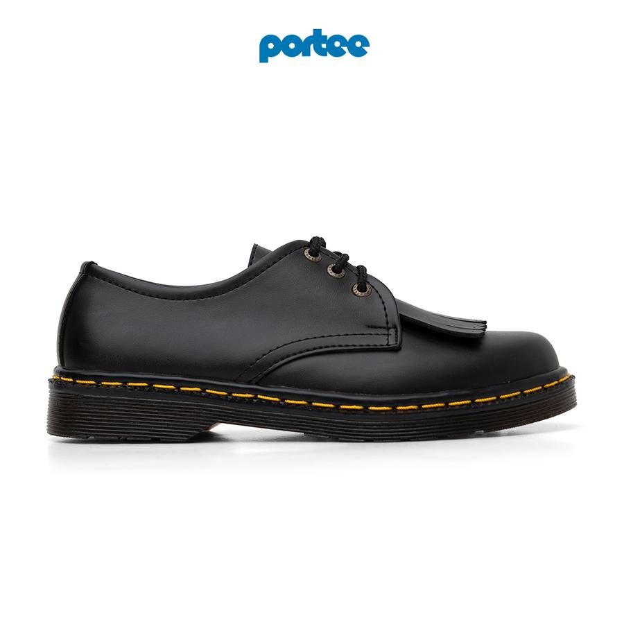 Porteegoods OG Derby Pria Kulit Microfiber Sepatu Formal Black thumbnail